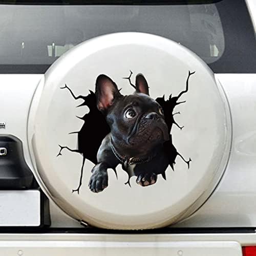 ZPAHQ French Bulldog Car adesivo de rachaduras, 11,8 x11.8in 3D Decalques de automóveis de cães à prova