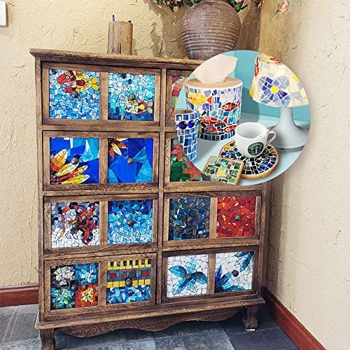 2,2lb Mosaico irregular telhas, gelo misto Jade Jade Jade Crystal Glass, Mosaic Tile Diy Hobbies Crianças