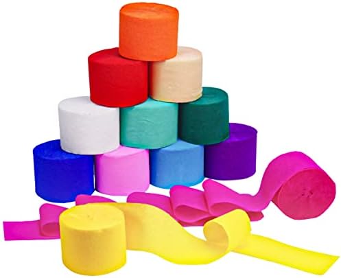 Lotus Decors 8 rolos de streams de papel de crepe para decorações de aniversário junto com 8