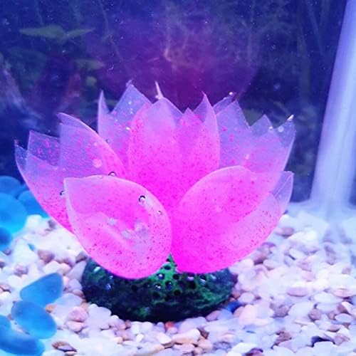 N/A Planta fluorescente vívida Artificial Silicone Tank Ornament Water Grass para simulação de aquário
