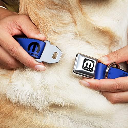 Fivela de cinto de segurança de colarinho de cachorro logotipo mopar repetir azul preto de 16 a 23 polegadas