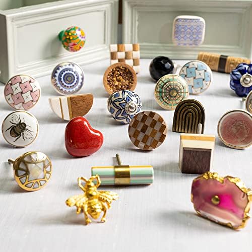 IndianShelf 20 peças botões de cômoda | Botões de tração do armário de estalos | Gabinete do banheiro