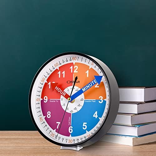 Ostar contando tempo ensinando relógio de parede, relógio analógico de aprendizado silencioso para