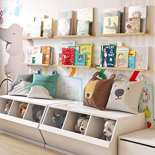 Wallniture Denver 24 prateleiras de livros para decoração e viveiro de quarto de crianças, prateleiras flutuantes