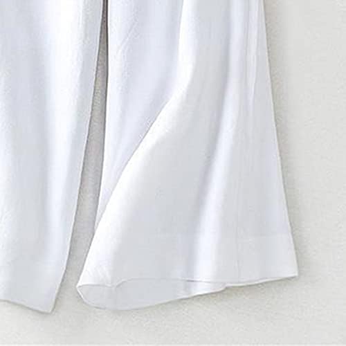 Calças folggnas de linho de algodão casual feminino Maiyifu-gj
