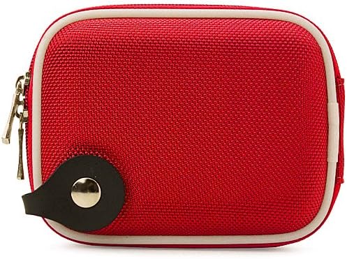 Cubo de tampa esbelta durável de nylon vermelho estojo de transporte com bolso de malha para Leica v lux