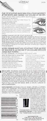 L'Oréal Paris volumoso esculpido rímel à prova d'água, preto, 0,25 oz.