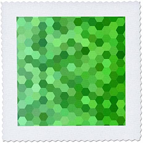 3drose verde cor hexagon mosaic design - quadrados de colcha
