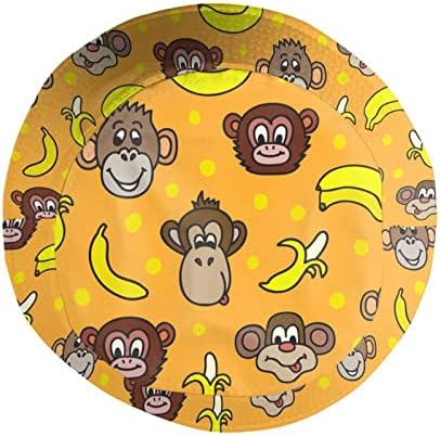 Macacos e banana Chapéu de balde de impressão de banana