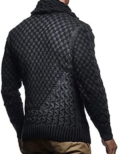 Camiscedores para homens europeu e americano malha de tricô com capuz top slim button suéter masculino