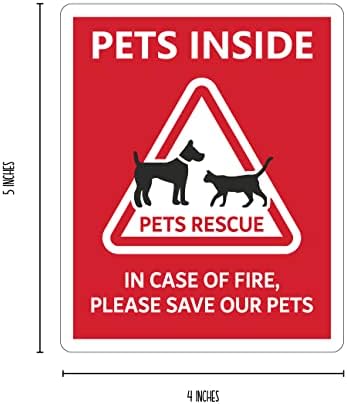 Luloop Designs - 2 pacote - Decalque da janela para animais de estimação: Alerta de animais de estimação, resgate