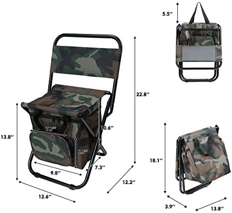 Cadeira de pesca de chumbo com bolsas mais frias para cadeira de acampamento dobrável com bolsas de pesca