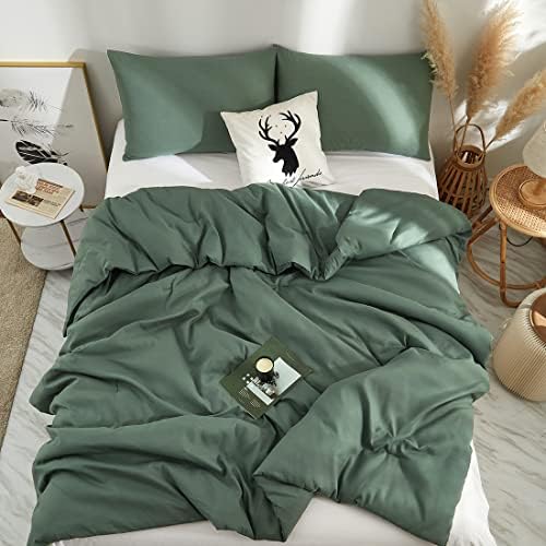 Nayoroom sage verde edredom conjunto king tamanho reversível design de cor sólida conjuntos de cama de