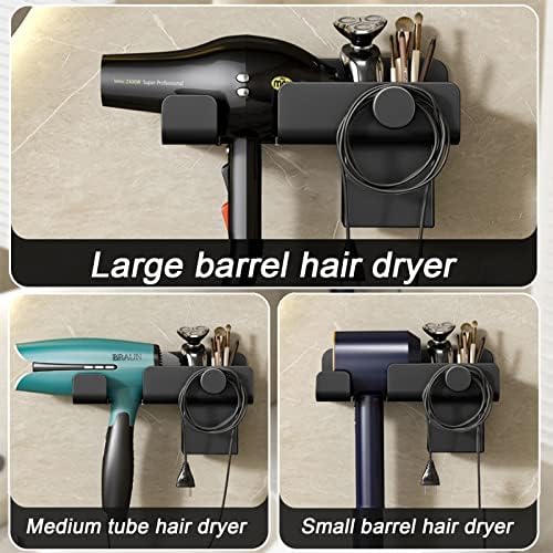 Organizador de secador de parede de secador de cabelo YSTDHL 2 Pacote sem perfuração Organizador de banheiro montado