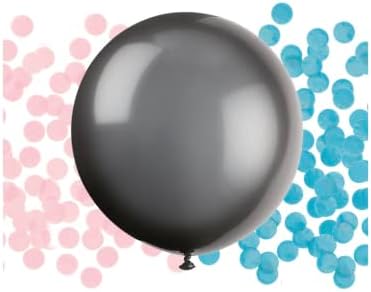 Balão de látex de confetes de revelação de gênero - 24 , preto, 1 pc