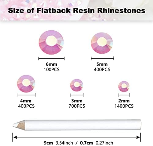 Brishbloom 3000pcs resina shortback shinestone, 2 mm de 3 mm 4mm 5mm 6mm 6m rosa abatback resina de geléia de