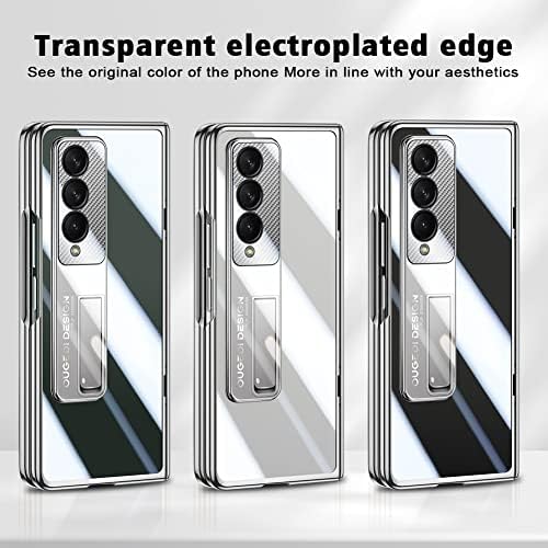 Leiau para a Samsung Fold 3 Caso: Caixa de telefone eletroplacente transparente com proteção