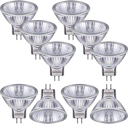 Lâmpadas de halogênio de 10 peças MUDIDER MR11 12V FTD Halogen Spotlight Bulbs, base bi-pino GU4, tampa
