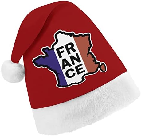 França Francesa Flag Francesa Chapéu de Natal Personalizado Papai Noel Hat Decorações de Natal