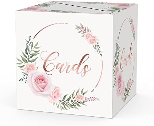 Caixa de cartões de grinalda floral, material de recebimento de caixa de festas para casamentos noivado