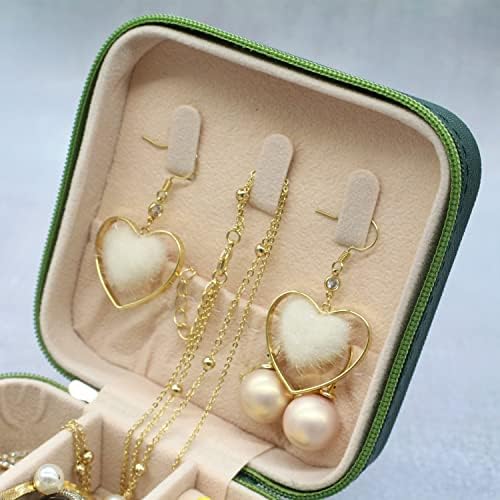 Caixa de jóias pequenas de couro longa da PU Long, jóias portáteis de viagem para anel, pingente, colar,