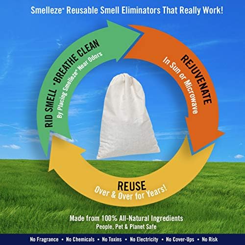 Smelleze reutilizável Remoção de retirada de desodorizador bolsa: livra odor sem produtos químicos em 12 livros/tempo