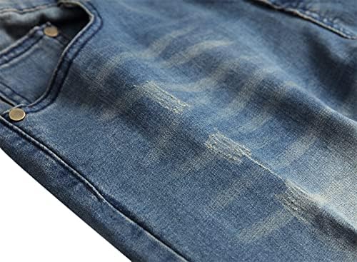 Jeans magros rasgados masculinos Slim Slim Fit Hip Hop Pontas jeans angustiadas Vintage Destragou Zipper Jean