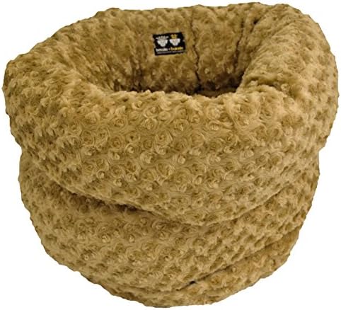 Bessie e Barnie Camel Rose Luxury Deluxe Extra Push Faux Fur Burrow Pet/Dog Bed