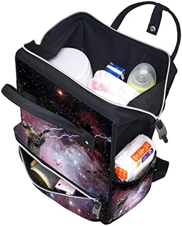 Mochila de viagem Guerotkr, bolsas de fraldas, bolsa de fraldas de mochila, universo Galaxy Cat