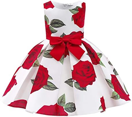 Vestido de menina de flor bebê floral vestido de rosa floral menina garotinha vestido de festa de festa
