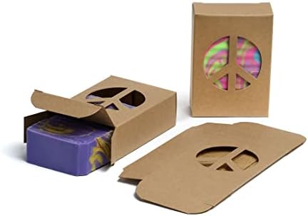 50 Caixa de sabão do sinal da paz do CYP Kraft - embalagem de sabão caseira - suprimentos para fabricação