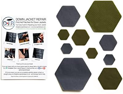 Duo hexadecimal - dois kits de cores - manchas de reparo autoadesivas de jaqueta hexagonal
