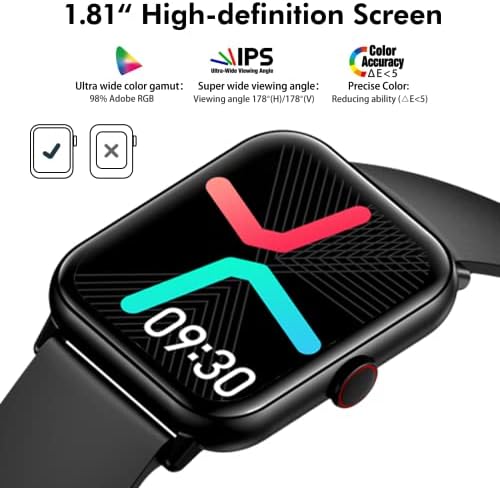 Relógio inteligente, 1,81 HD Smartwatch IP67 Impervenção de 7 dias de 7 dias, Atividade Rastreador de fitness