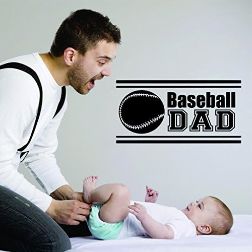 Adesivo de parede de decalque: beisebol pai sinaliza citação de crianças menino menino tamanho: