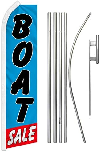 Bandeira de publicidade de venda de barcos Swooper e kit de poste - perfeito para lojas esportivas, concessionárias,
