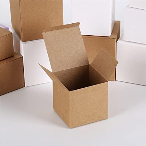 50pcs kraft paper caixa de papel quadrado caixa de papelão branco