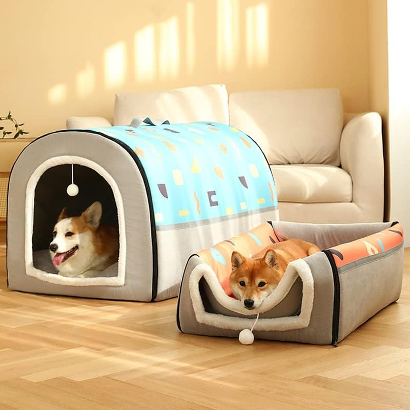 Mgwye Pet Dog Bed House Dobrável Inverno quente Pet para canil de estimação para canteiros de dormir Cats