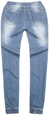 Calça elástica da cintura feminina Poket Mid jeans calça feminina calça calça casual jeans de renda