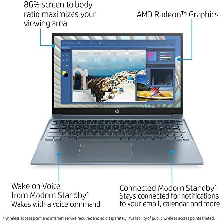 2020 HP Pavilhão 15,6 FHD 1920 x 1080 Laptop AMD Ryzen 5 4500U 8GB SDRAM 512GB SSD Windows 10 Horizon Blue