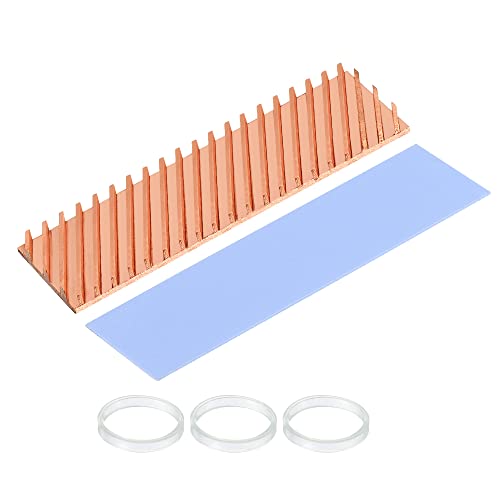 Meccanixity Copper Heatlestrinque 70x20x1.5mm com almofada térmica e anel de borracha para módulo SSD M.2,