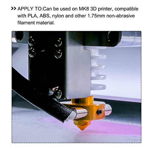 Metallixity 3D Impressora Bocal 5pcs, bocos de aço inoxidável Extrusora - para impressora 3D MK8 3D