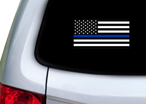 Linha azul fina - Batle Blue Lives Matter Sinalizadores de bandeira 5x3 ” - Combinação de decalque