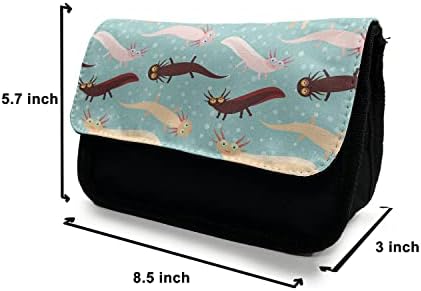 Caixa de lápis axolotl lunarable, desenho animado aquário engraçado, saco de lápis de caneta com zíper