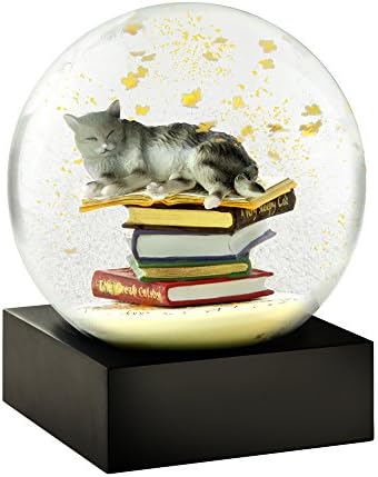 Coolsnowglobes gato nos livros globo de neve legal