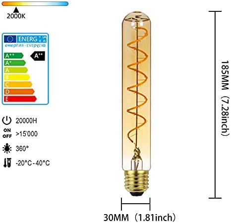 Yanuoda Edison LED TUBO LONG TUBO LONG 4W LED SPLIMENT LED DIMMÁVEL 110/130V E26 LUZ DE DOLIGAÇÃO…
