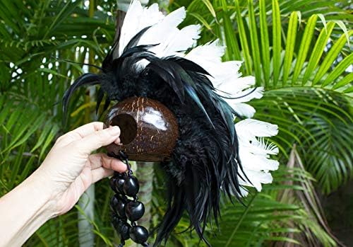 Guerreiro havaiano extra grande Ikaika Makaki'i Capacetes de penas de coco