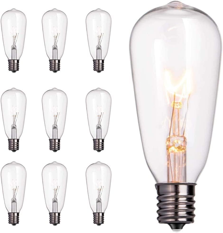 Lâmpadas de reposição de bright-pack 10-pacote, lâmpadas de parafuso de 7 watts E17 ST40 Lâmpadas