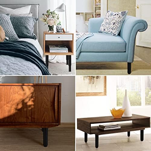 RealPlus Furniture Ajuste Pernas, 10 -17 Móveis de metal Pernas para o sofá Cama de mesa de armário, conjunto de