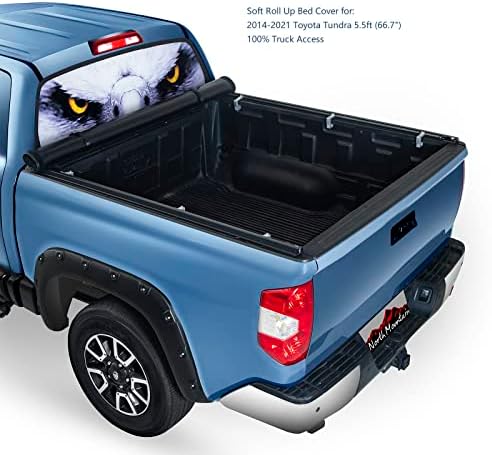 North Mountain Soft Roll Up Truck Tonneau Toneau para 2014-2021 Toyota Tundra Tundra 5,5 pés de caminhão, encaixa