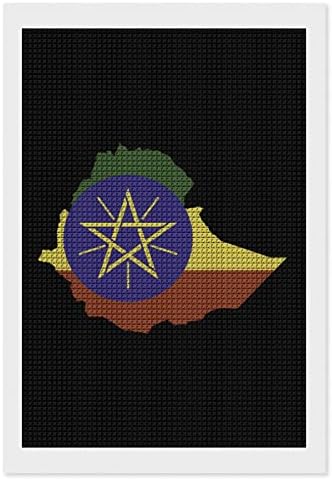 Etiópia Mapa de bandeira kits de pintura de diamante decorativos engraçados 5D DIY DIAMENTO DIAMENTO PANTURAS